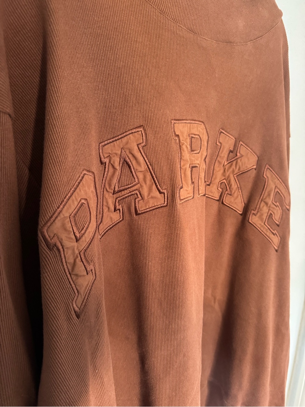 PARKE Ribbed Brown Mockneck L/XL - Picture 3 of 4